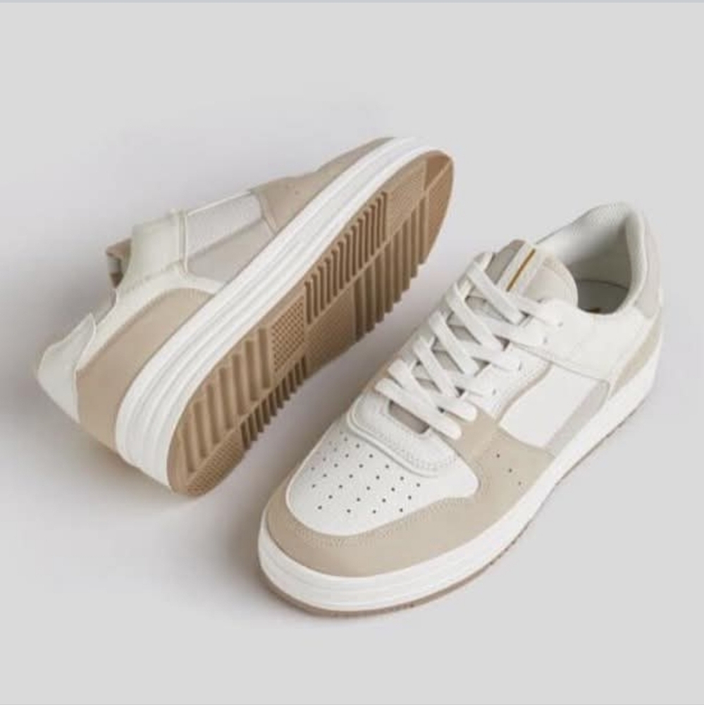 Bershka Chunky Sneakers In Tan & White ASOS Womens Size EU 42 US 11.5